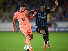 Joel Ordóñez fue titular en vibrante empate de Club Brugge ante FC Barcelona