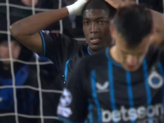 Joel Ordóñez marcó en contra en empate de Brujas ante Atlético de Madrid