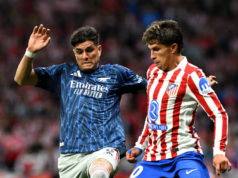 Con Piero Hincapié en el once inicial Arsenal empató ante Atlético de Madrid